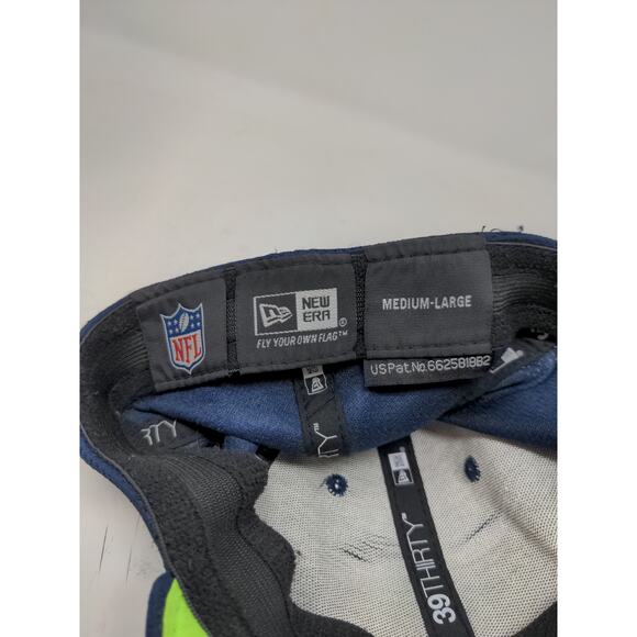 NFL New Era 39Thirty Seattle Seahawks Hat Size M-L Blue Embroidered Logo - Picture 11 of 12
